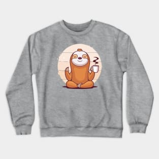 Coffee Yoga Sloth Crewneck Sweatshirt